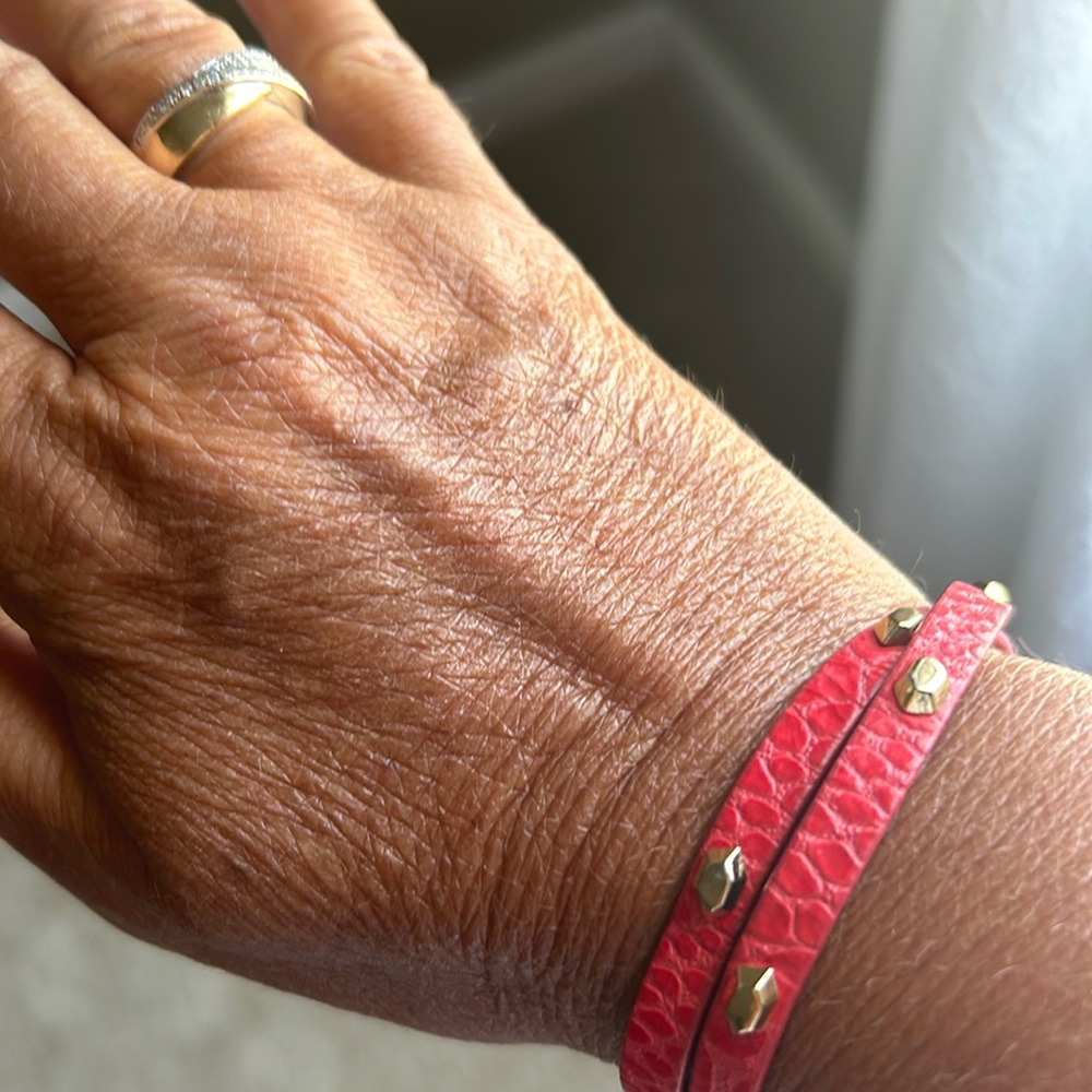 Stella & Dot leather wrap bracelet